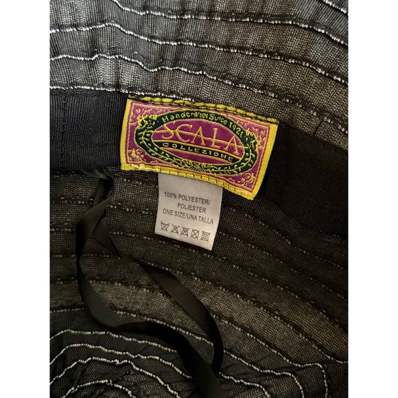 SCALA Gray/White Striped Floppy Summer Hat sz OS - Picture 9 of 9